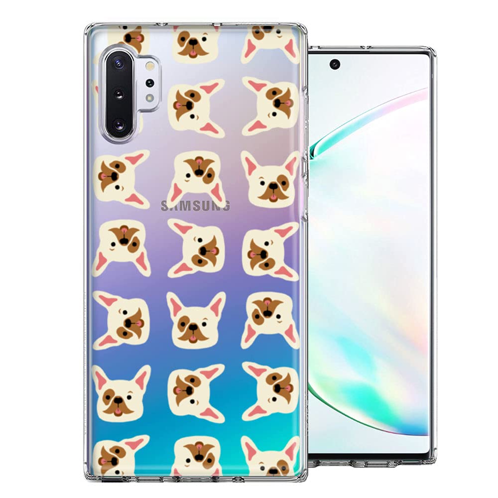 Samsung Galaxy Note 10 Plus Case - Frenchie Bulldog Polkadots Design Double Layer Protective Cover | Shockproof & Scratch Resistant | Perfect for Daily Use, Work & Travel