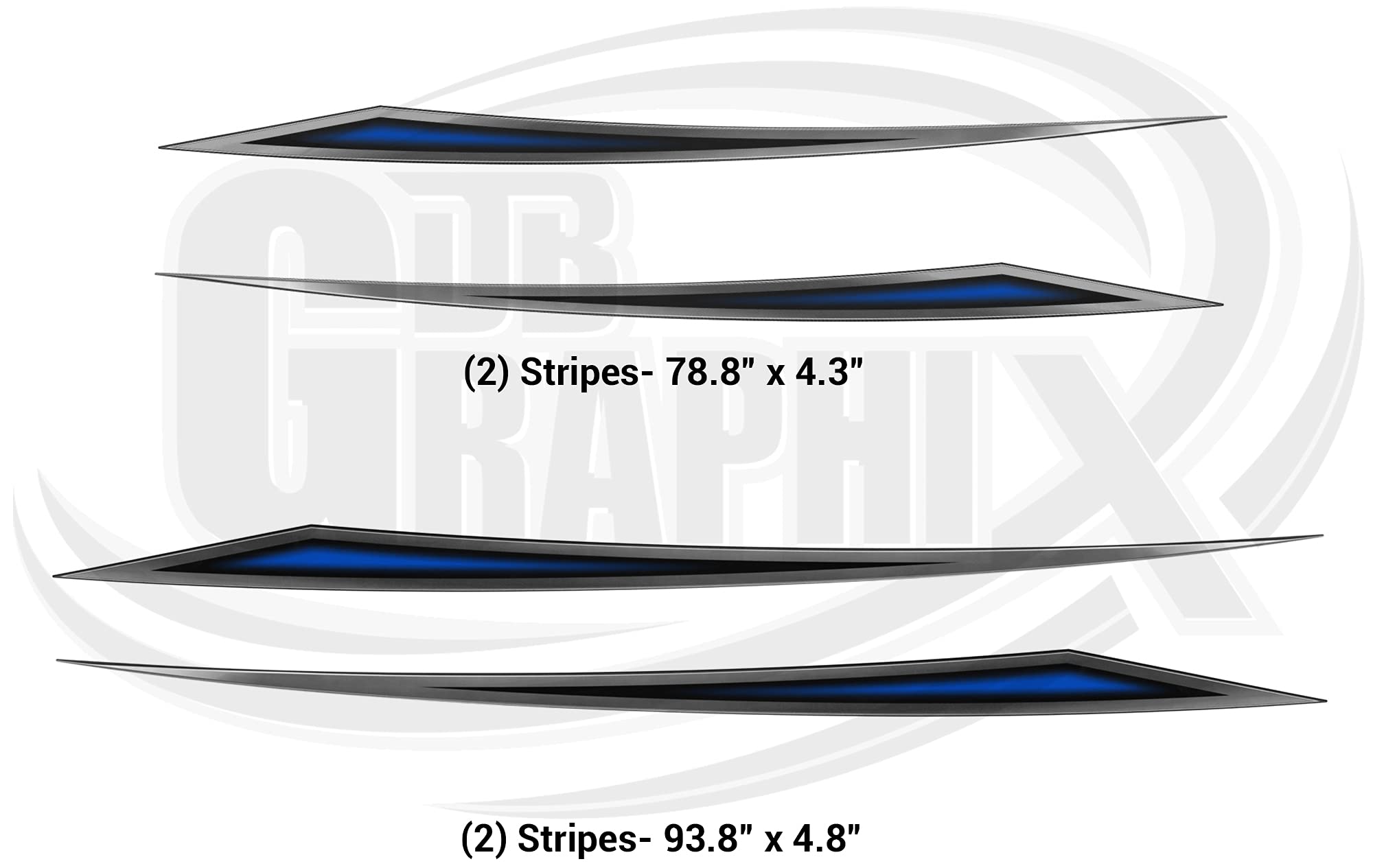 RV, Trailer, Toy Hauler, Camper, Motorhome Large Decal Graphics Kit - K-0010BL in Black, Silver, White, Charcoal Grey & Blue | Custom Vinyl Stickers for Vehicle Exterior Decoration & Personalization