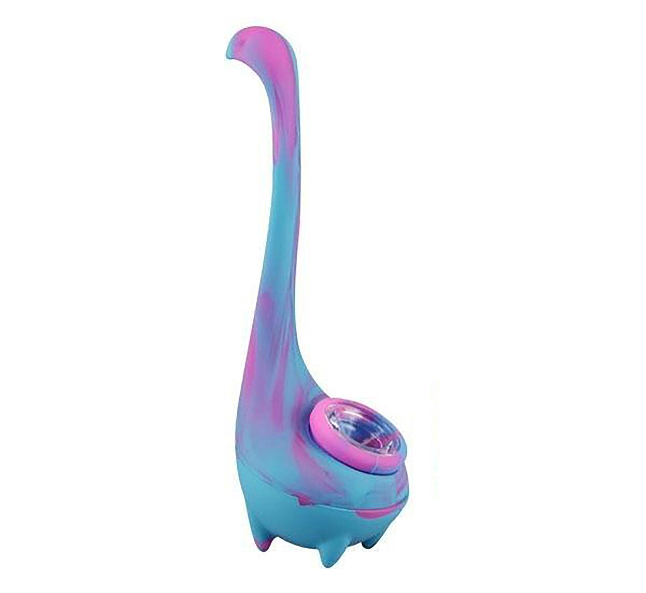 Ness Monster Cute Bubbler Pipe - Silicone Hand Pipe with Medium Glass Bowl | Portable, Lightweight Design for Travel, Camping & Outdoor Smoking Accessories