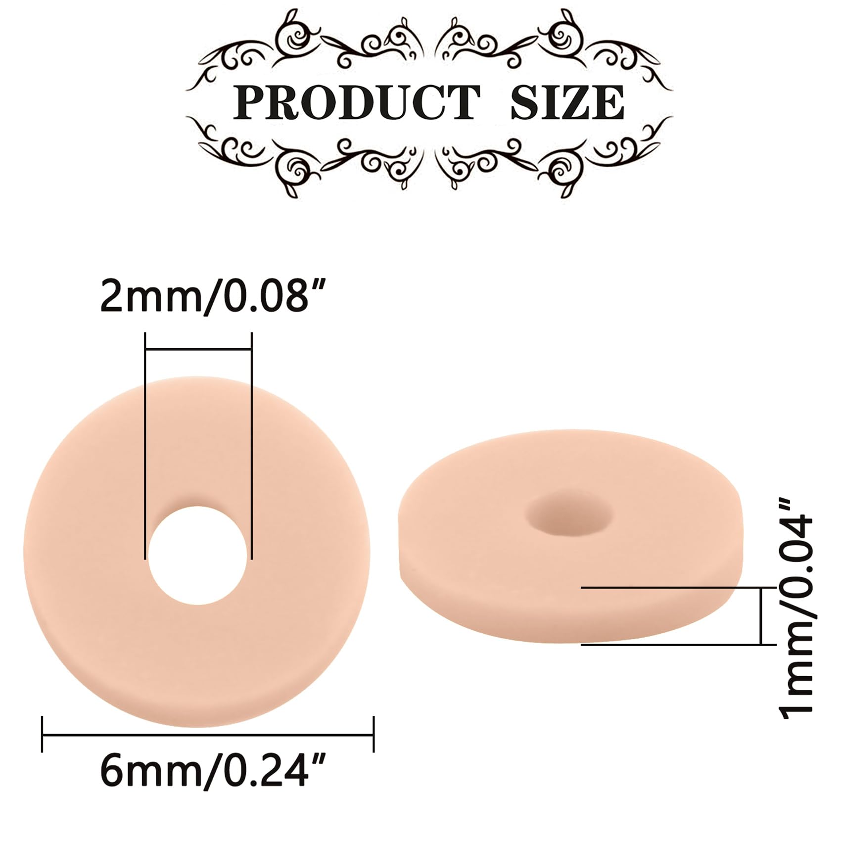 1000pcs 6mm Warm Tan Heishi Beads - Polymer Clay Beads for DIY Jewelry Making, Bracelets, Necklaces - Perfect for Crafting, Gifts, and Boho Style Accessories