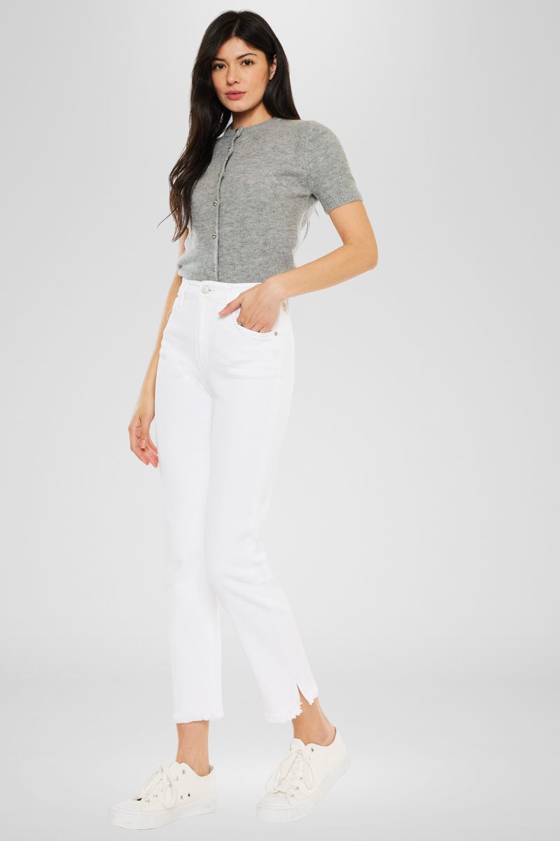 Tiana High Rise Slim Straight Jeans for Women - Stretchy Denim Pants, Comfortable & Flattering Fit - Perfect for Casual Wear, Office, and Night Out