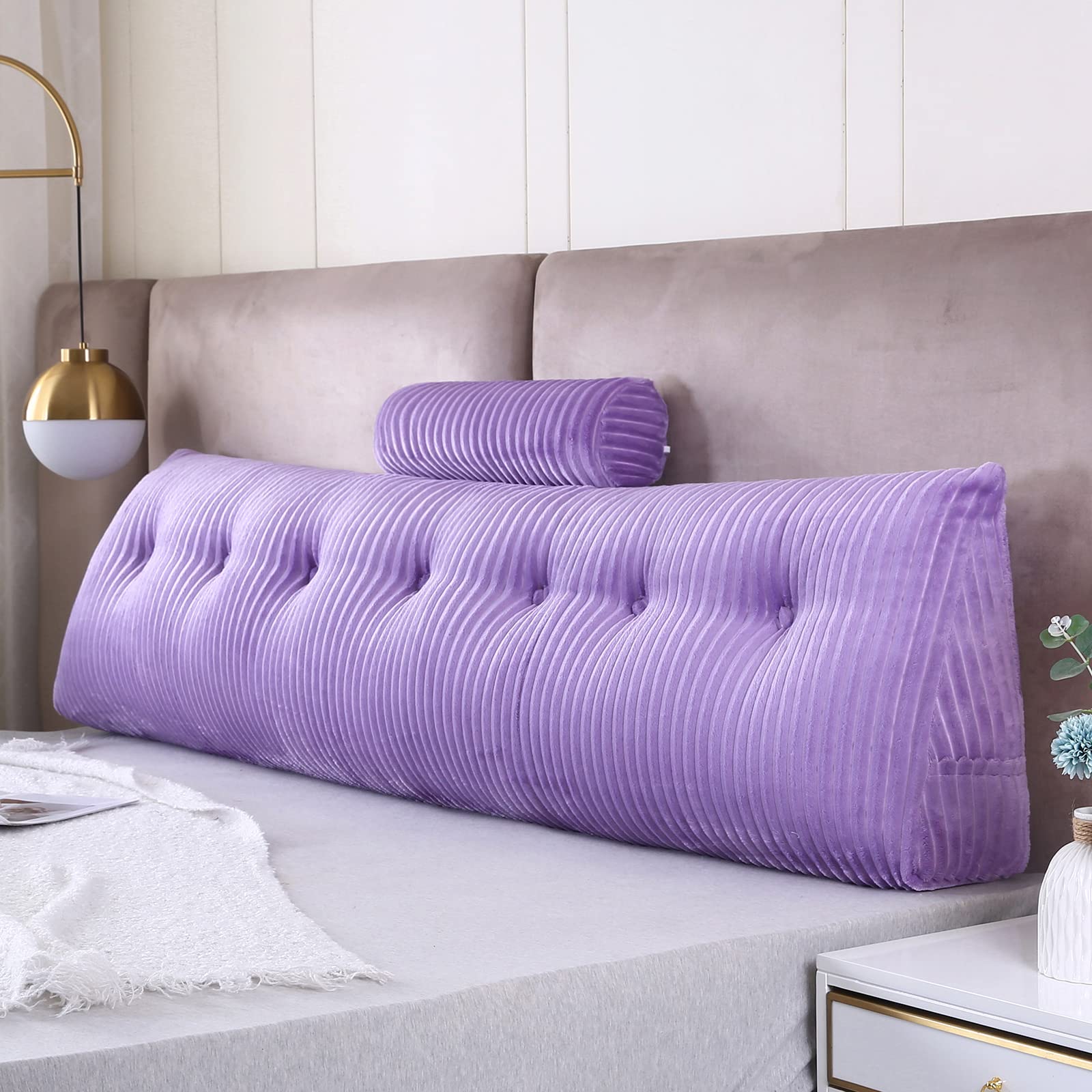 **Wedge Headboard Pillows with Head Roll - Large Bolster Bed Wedge Pillow for Back Support, Reading & Sitting in Bed - Perfect for Bed Rest, Relaxation & Comfort**