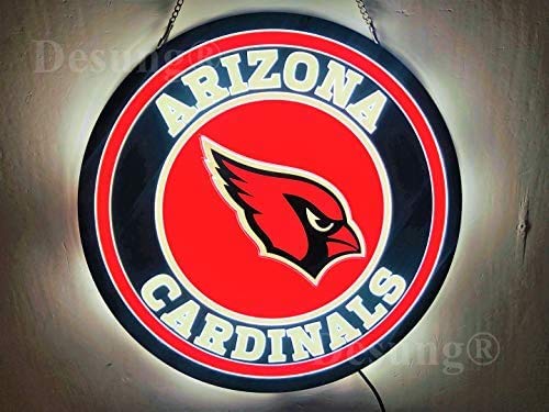 3D LED Neon Sign - Arizona Cardinals 20x20 Inch Bar Light for Beer Pubs & Man Caves | Vivid Printing Tech, Energy Efficient Decor Lamp LE36L | Perfect for Game Nights, Sports Bars & Home Theaters