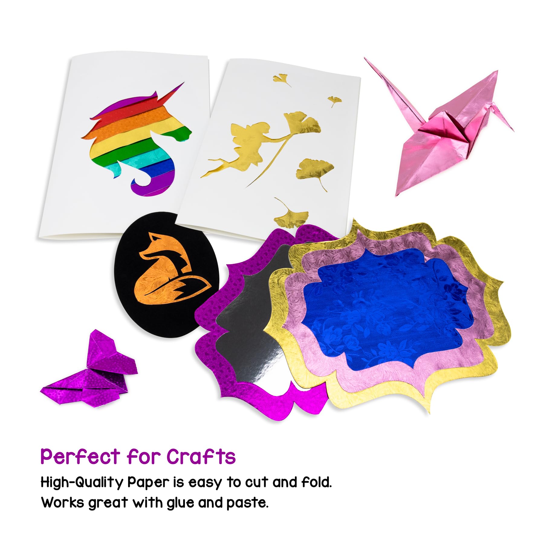 Hygloss Embossed Metallic Foil Paper - 30 Sheets of 8.5x10 Inch Shiny Craft Paper for DIY Projects, Scrapbooking, Card Making & Gift Wrapping - Premium Embossed Foil Sheets for Arts & Crafts