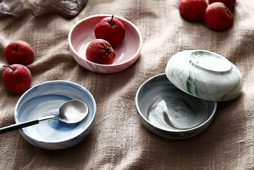 Premium Marble Ceramic Sauce Dishes - Set of 8 Small Appetizer Plates for Dipping, Seasoning & Serving | Perfect for Sushi, Condiments, Nuts & Party Snacks