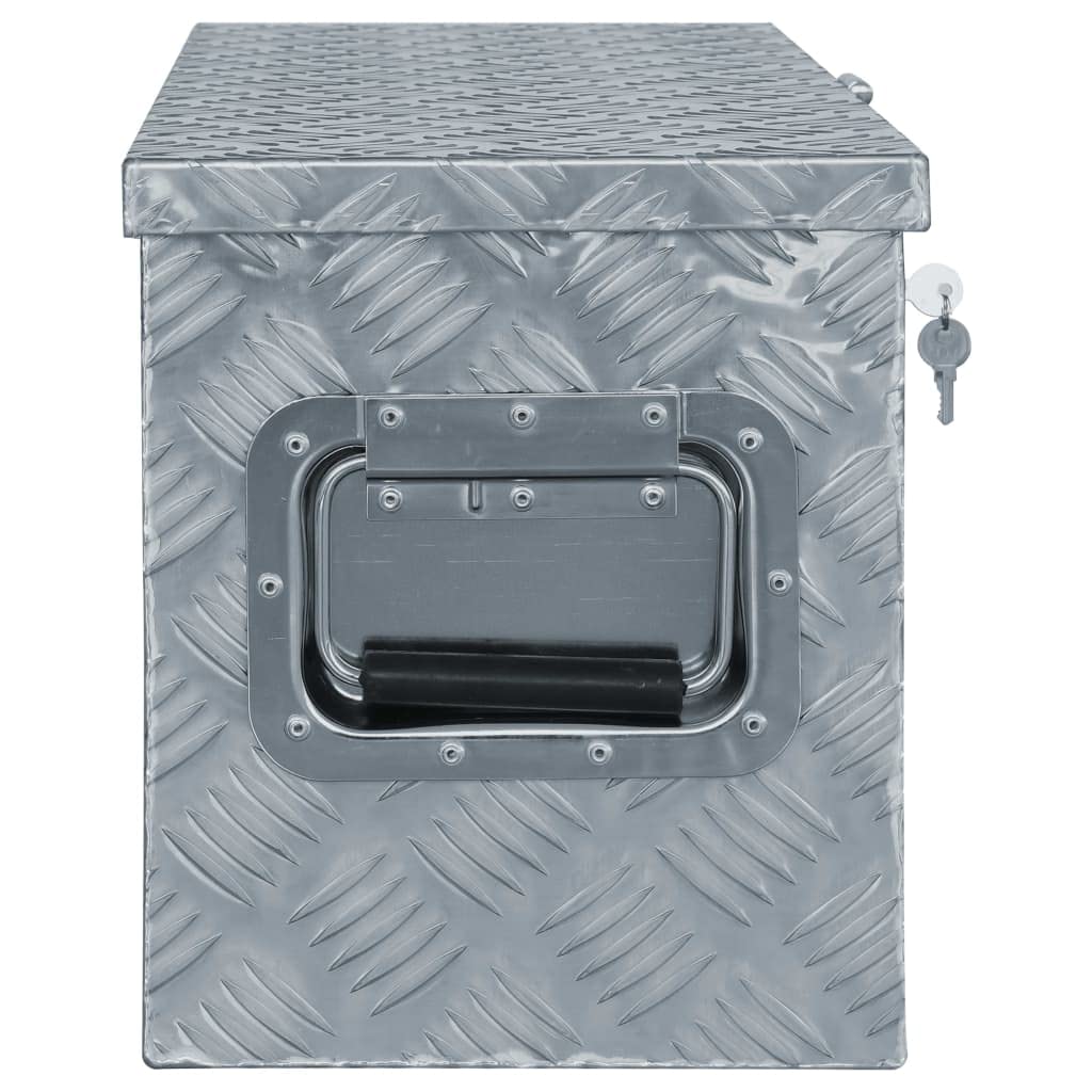 vidaXL 142936 Aluminum Tool Box 61.5 x 26.5 x 30 cm - Silver Heavy Duty Storage & Transport Case for Tools, Equipment, Camping Gear & DIY Supplies