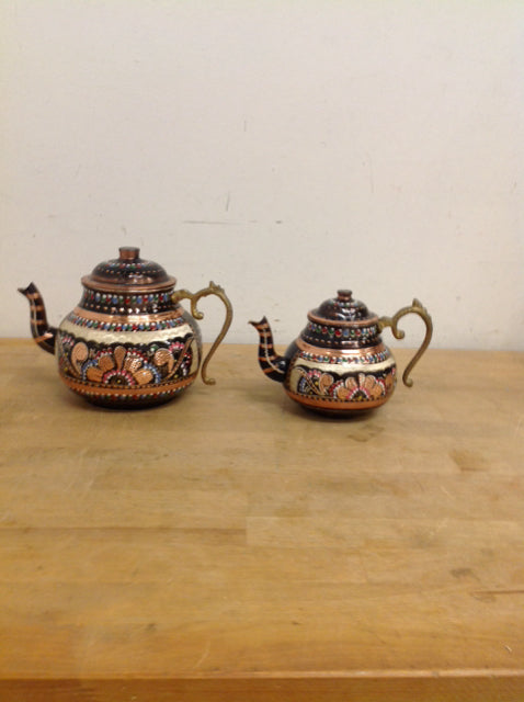 Premium Enameled Tea Pots Set of 2 - Elegant & Durable Stainless Steel Teapots for Hot & Iced Tea - Perfect for Home, Office, or Gift Giving