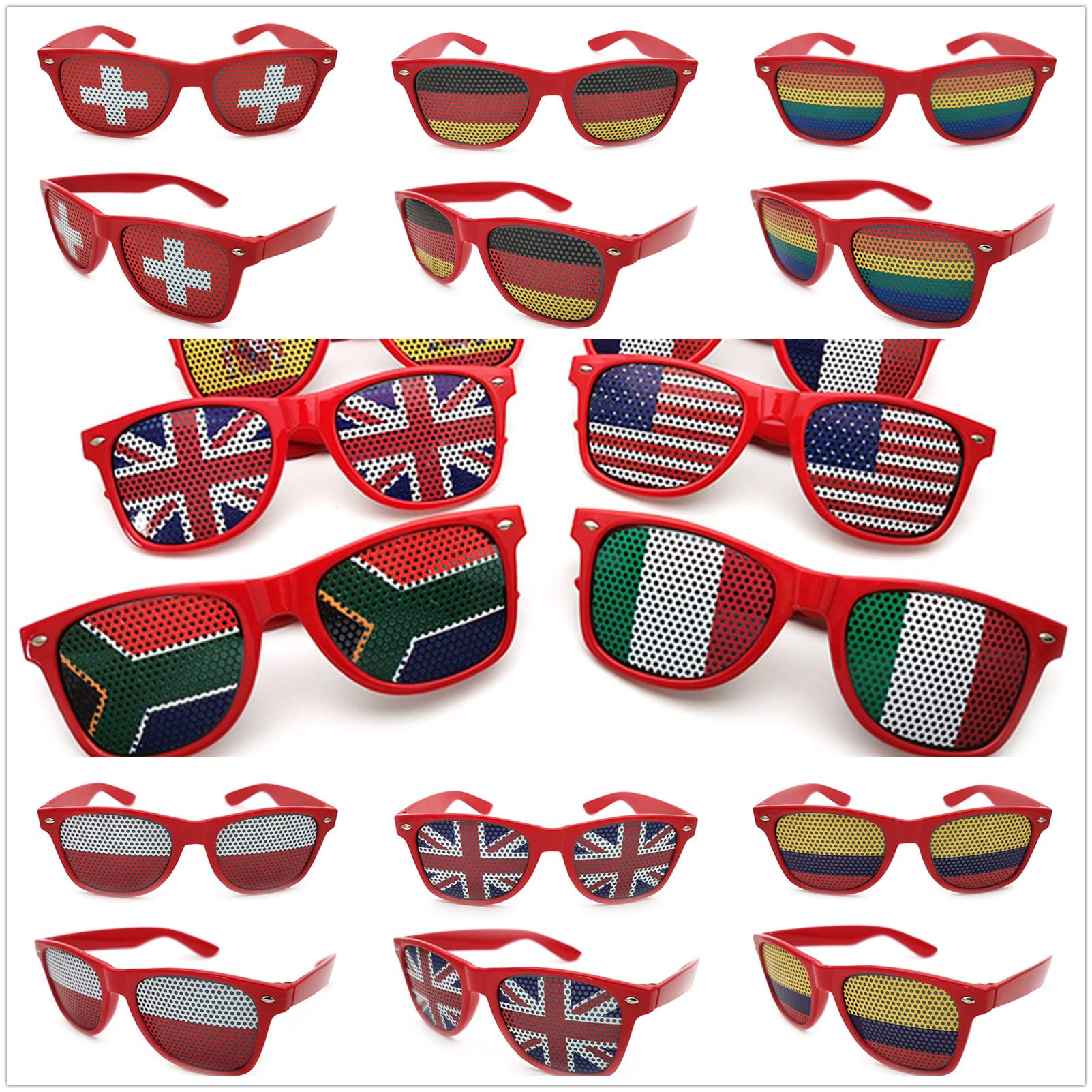 American Flag Mosaic Glasses - Patriotic Eyewear for 4th of July Parties, Independence Day Celebrations & National Pride Events - Perfect for BBQ, Parades & Festive Gatherings