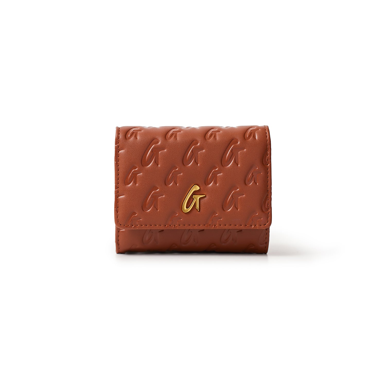Luxury Monogram Gold Compact WOC Wallet on Chain - Brown Leather Crossbody Bag for Women | Perfect for Evening Parties, Date Nights & Special Occasions