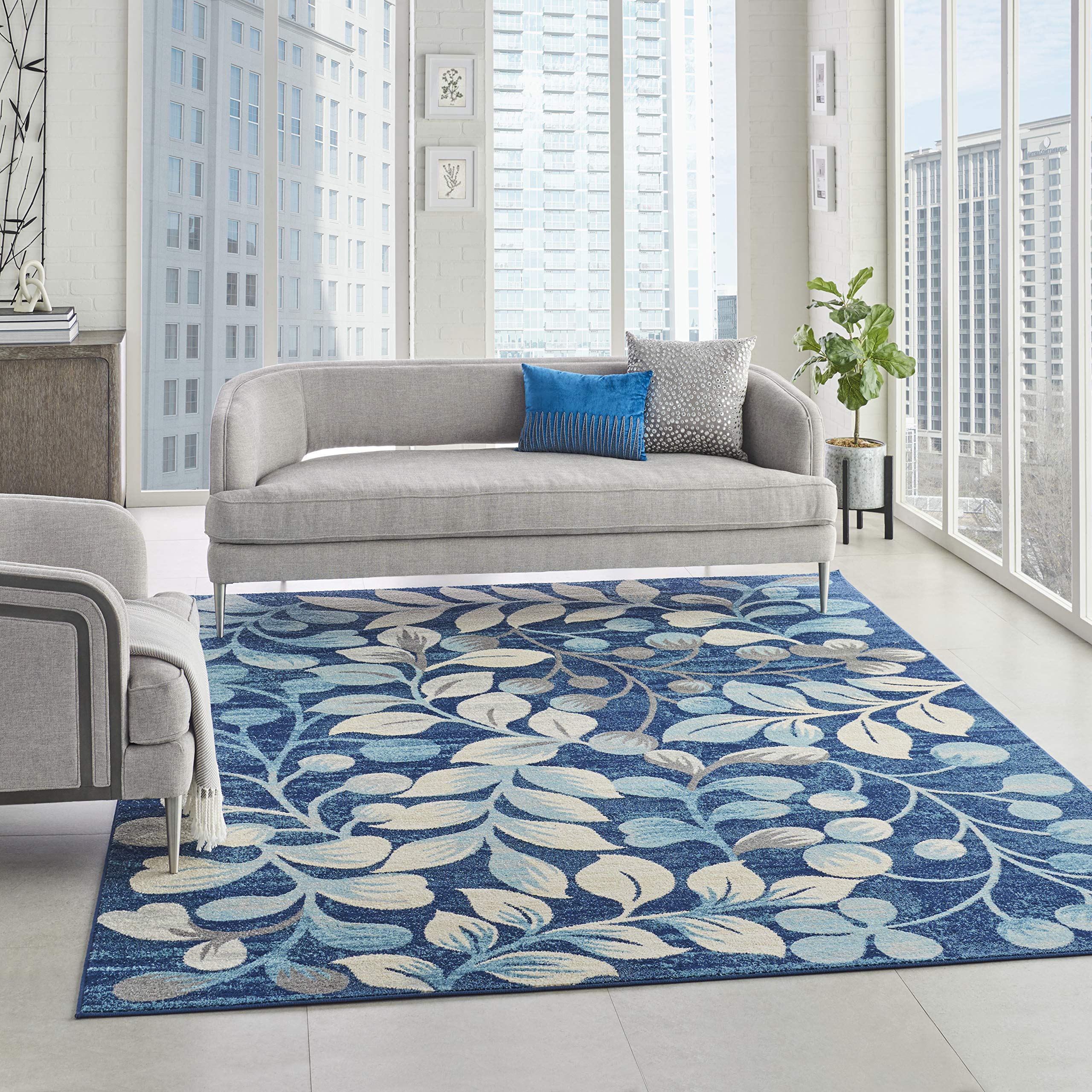 Nourison Tranquil Nature Navy 8'10
