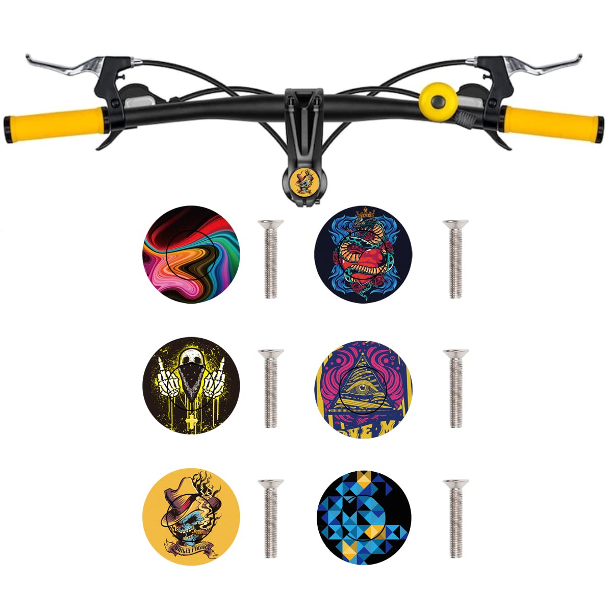Premium CNC Bike Headset Top Cap with Bolts - 1 1/8