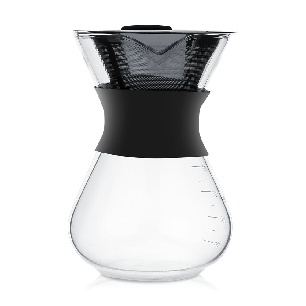 Premium Wendry Glass Coffee Maker Pot - 400ML Borosilicate Manual Hand Drip Coffee Brewer with Stainless Steel Filter - Perfect for Home Brewing, Office Use & Camping Coffee Preparation