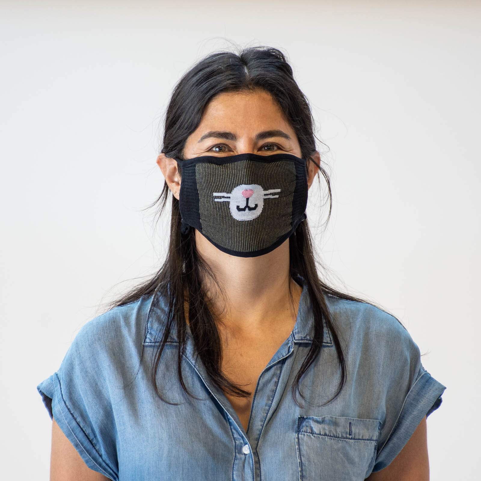 Reusable Adult Face Masks with Cat Print - Sock It To Me Everyday is Caturday Design - Comfortable & Washable for Daily Use, Work, School & Travel