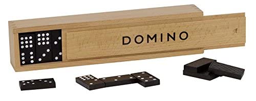 Premium Wooden Domino Set - 55 Piece Classic Game with Storage Box for Family Game Nights, Parties & Travel