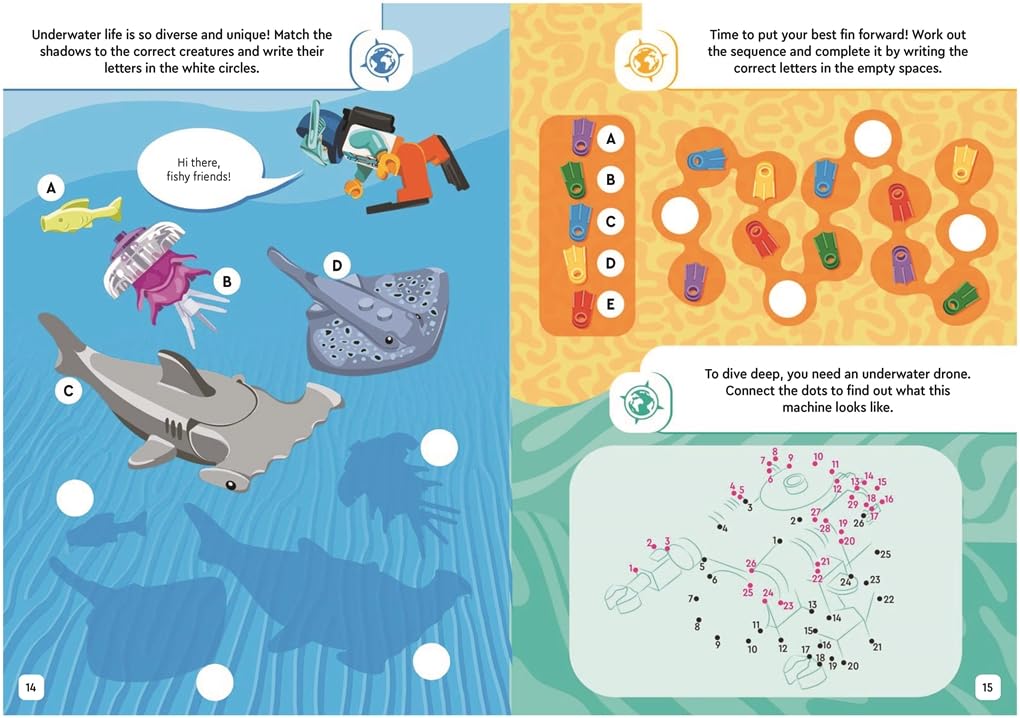LEGO® City Splash into Summer Activity Book with Diver Minifigure & Underwater Accessories – Fun Learning Toy for Kids | Perfect for Summer Activities, Pool Parties & Creative Play