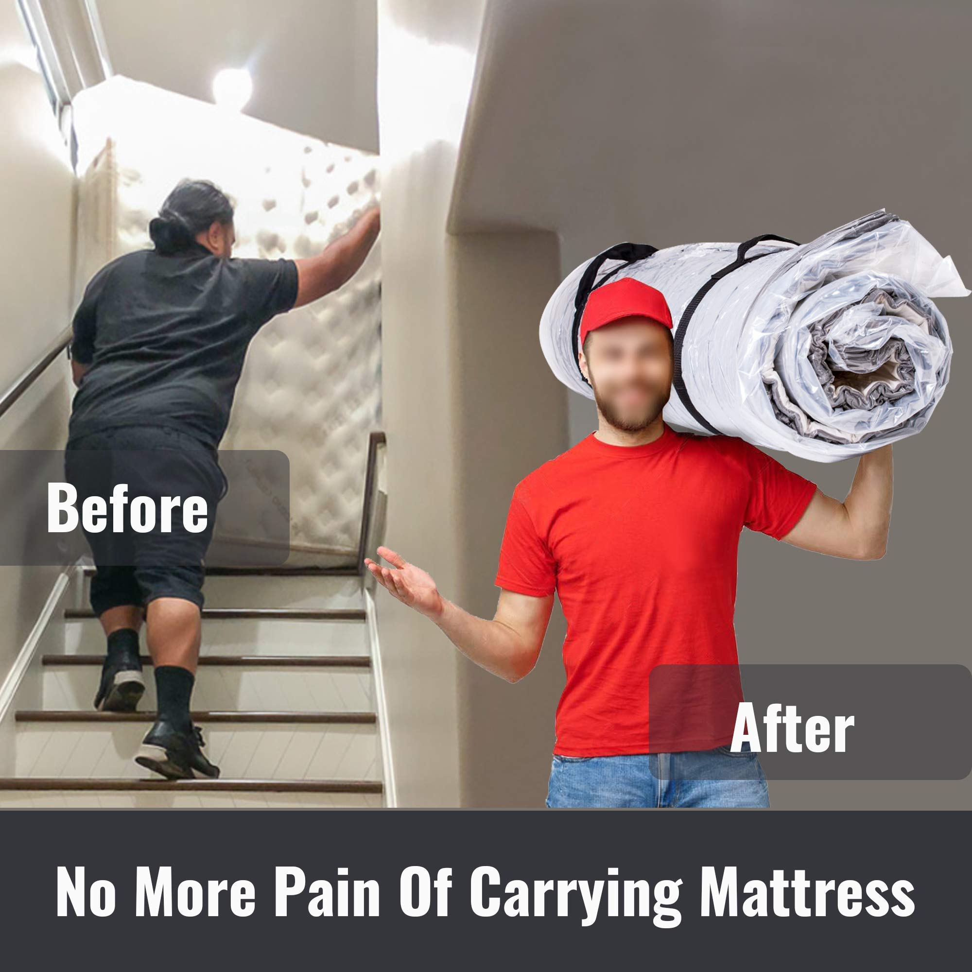 Queen/Full/XL Mattress Vacuum Storage Bag - Compress Mattress to 1/8 Size for Moving | Heavy Duty Double Zipper & Leakproof Valve | Space Saving Storage Solution for Home, Dorm, or Travel