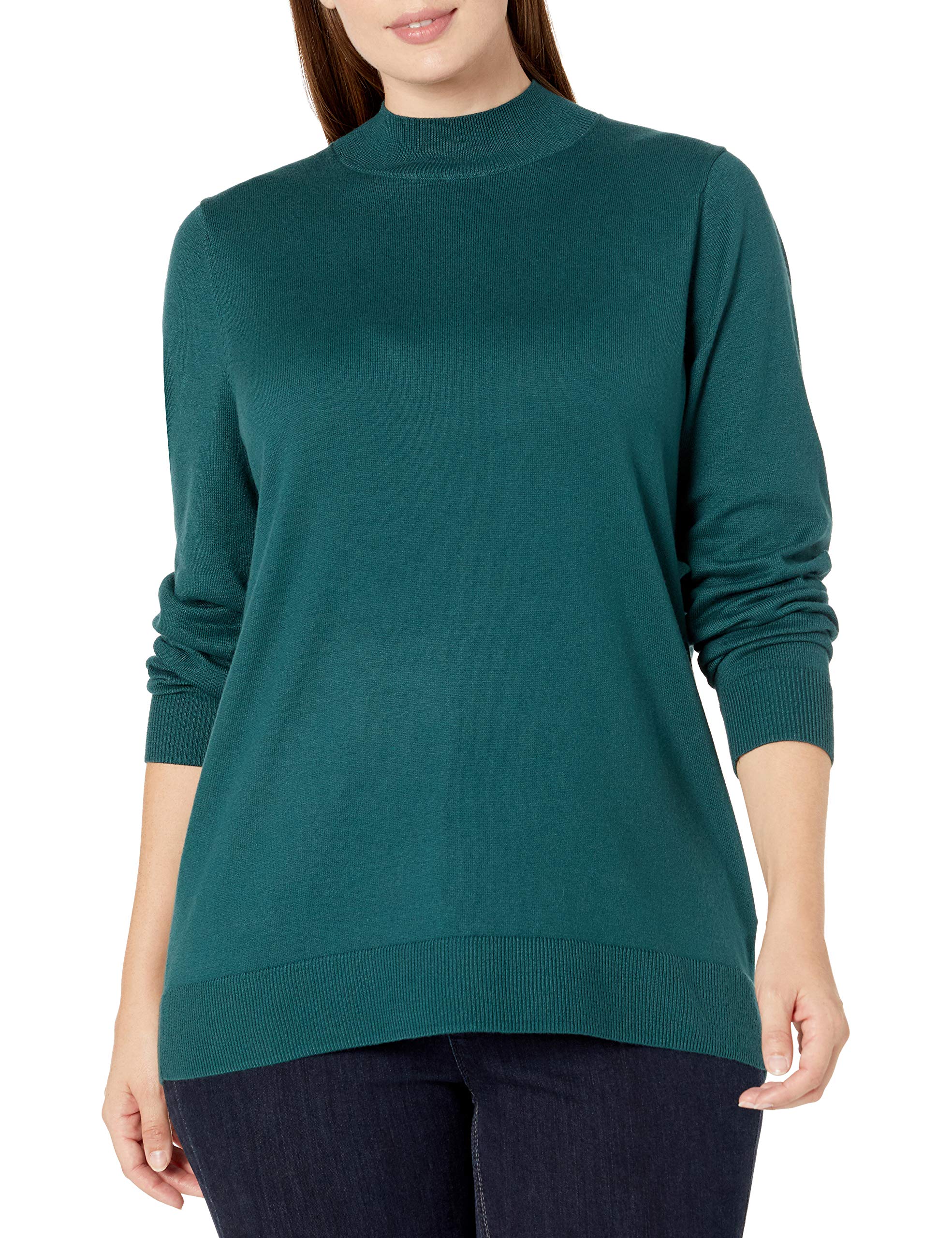 Amazon Essentials Women's Lightweight Mockneck Sweater - Soft Stretch Pullover for Casual & Office Wear (Plus & Missy Sizes) | Perfect for Layering, Fall & Winter Outfits