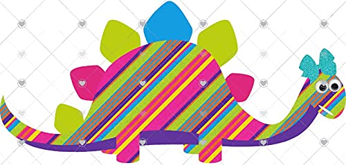 Dinosaur Sublimation Transfer for Girls - Ready to Use Dinosaur with Bow Design for T-Shirts & Mugs (Adult Sizes 1X-8.5+ Inch) - Perfect for Kids' Birthday Gifts, School Events & Dinosaur-Themed Parties