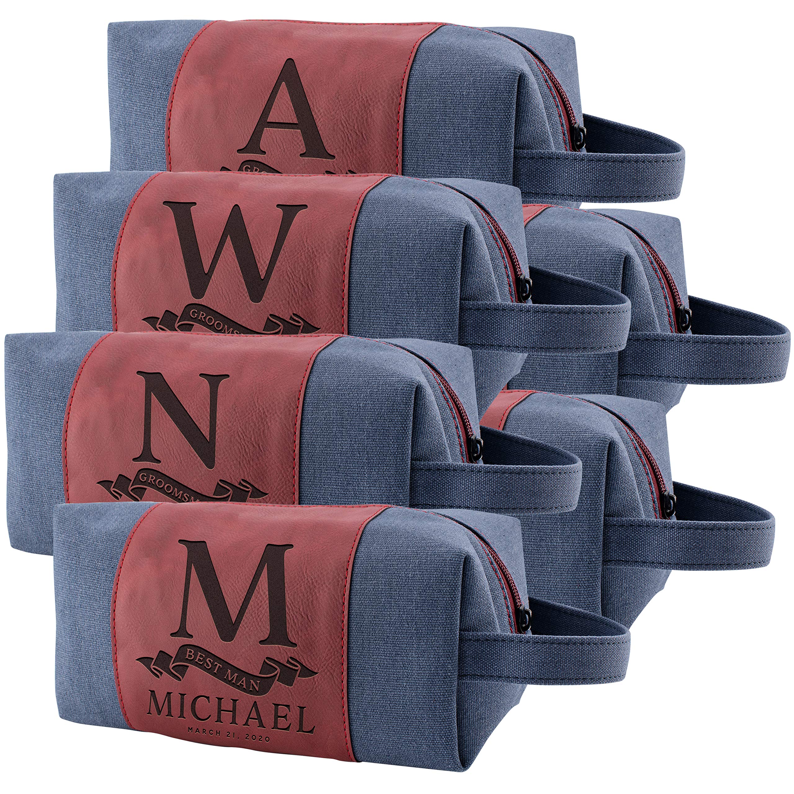 Custom Personalized Groomsmen Gifts - Engraved Men's Toiletry Bag for Wedding Party | Unique Best Man & Bridesmaid Gift Idea for Bachelor Party & Honeymoon Travel