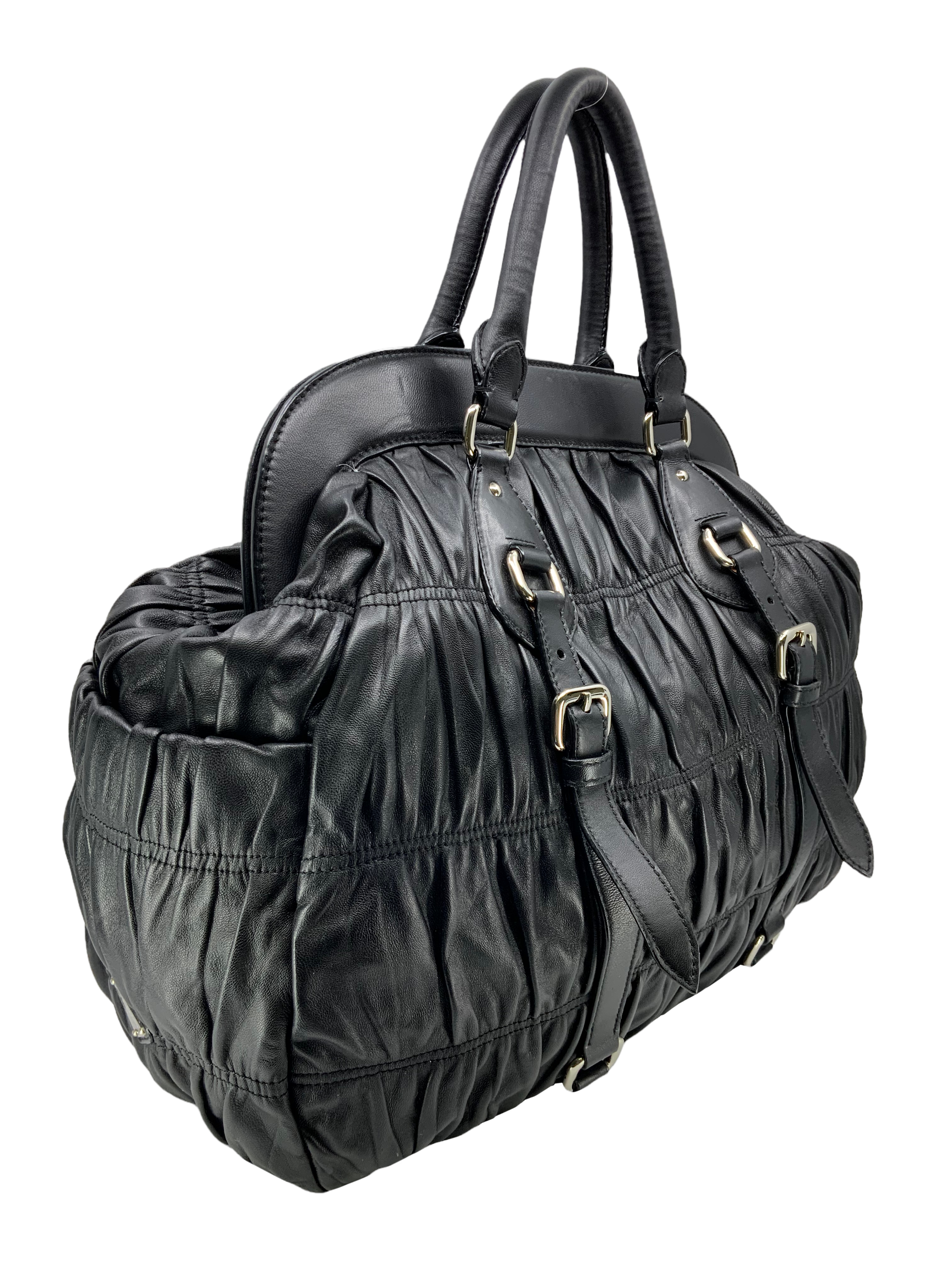 Prada Nappa Gaufre Large Frame Tote Bag - Premium Leather Handbag for Women, Luxury Designer Shoulder Bag - Perfect for Work, Travel & Everyday Use