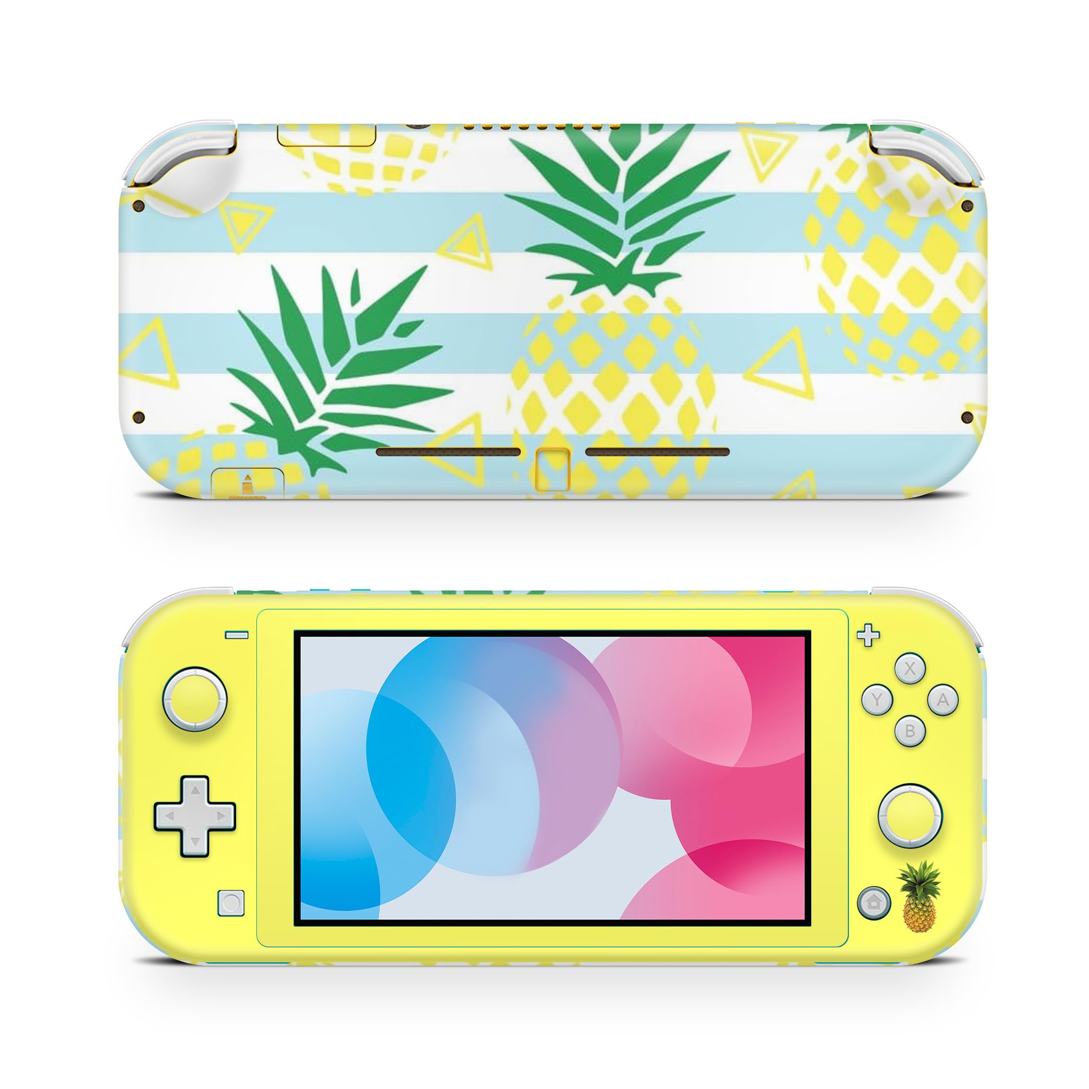 ZOOMHITSKINS Nintendo Switch Lite Skin - Pastel Yellow Pineapple Tropical Lemon Design | 3M Vinyl Protective Cover | Durable & Perfect Fit | Easy to Install | Made in USA | Great for Gaming, Travel & Home Entertainment