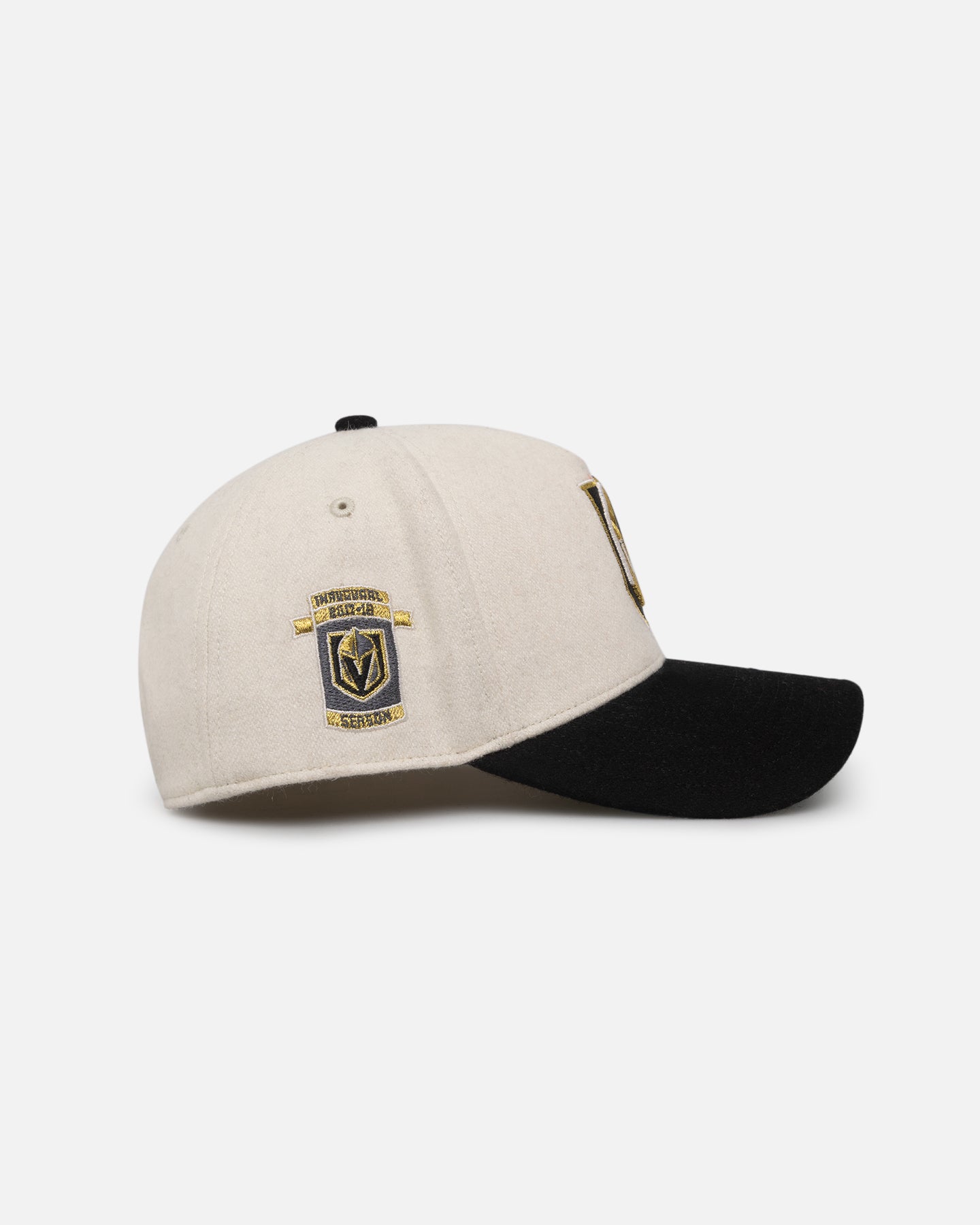 47 Brand Vegas Golden Knights Wooly Sure Shot Offside DT Snapback Hat - Natural/Black - Perfect for Game Day, Tailgating & Fan Gear Collections