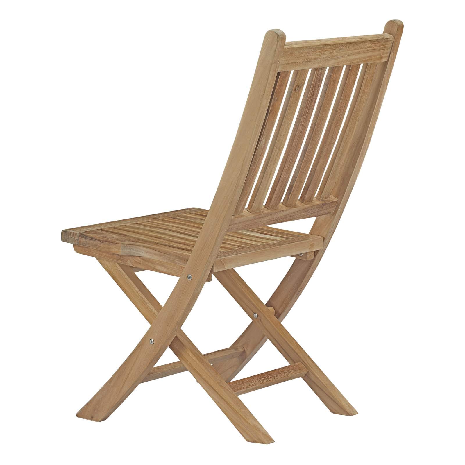 Modern Contemporary Outdoor Patio Dining Set - Wooden Balcony Garden Side Table & Chairs (Natural Finish) - Perfect for Backyard, Poolside, or Terrace Relaxation