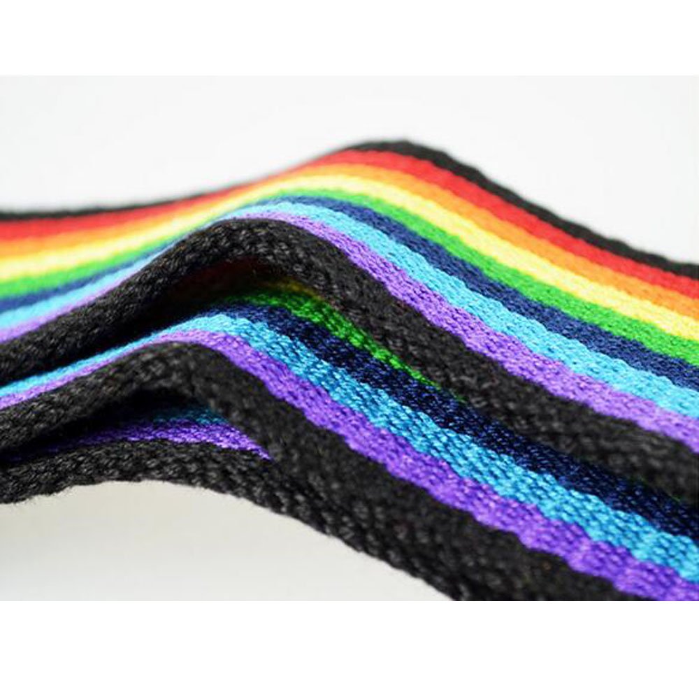 Art Attack Soft Cotton Rainbow Pattern Guitar Strap - Adjustable Electric Acoustic Ukulele Bass Strap for Comfortable Playing | Perfect for Live Performances, Studio Sessions & Music Practice