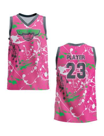 Neon Pink Women's Basketball Jersey - Full Dye Hoop Dreams Design for Game Day & Team Uniforms