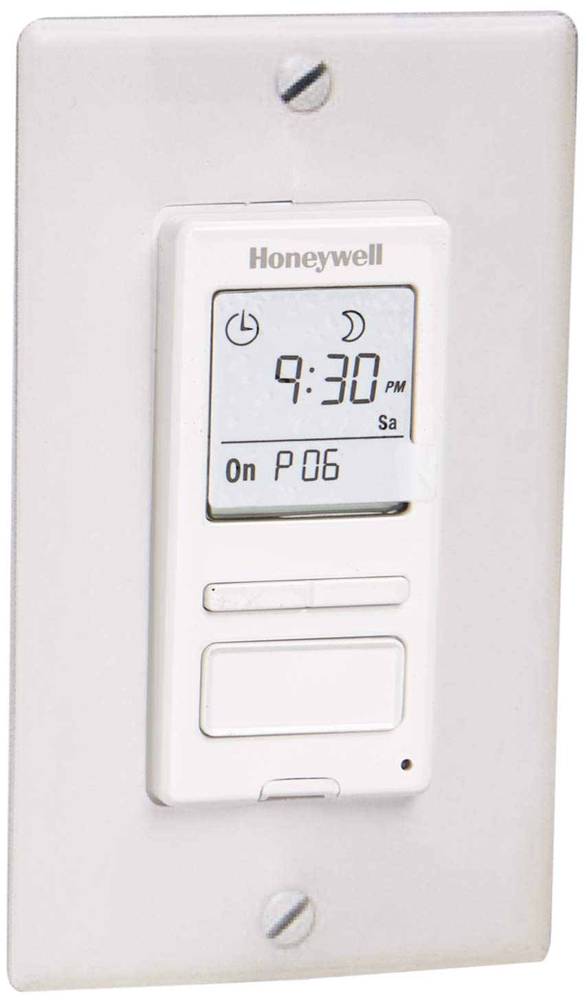 Honeywell Home RPLS540A1002 RPLS540A ECONOSwitch Programmable Timer Switch - White (40W Min) for Smart Lighting Control in Homes & Offices