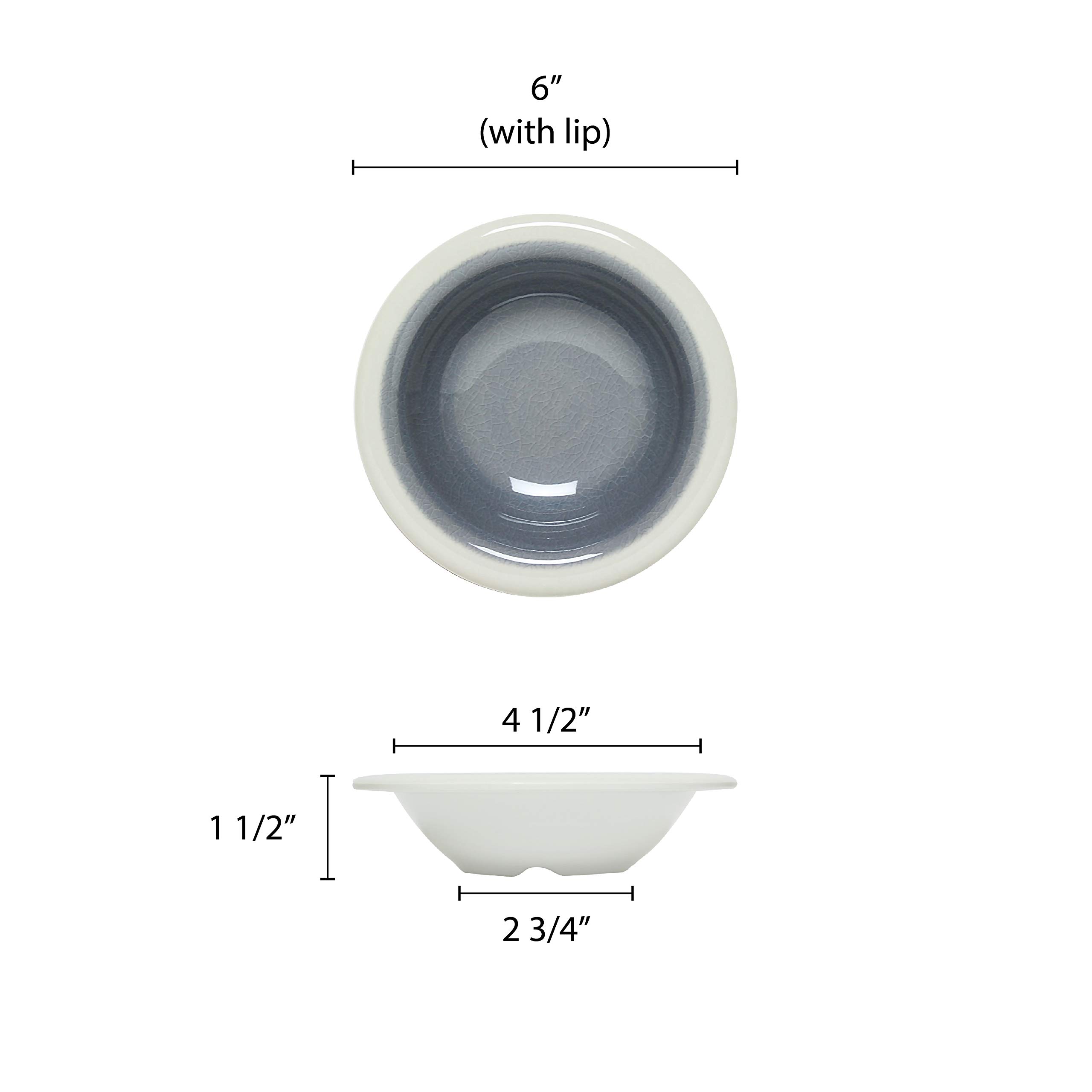 Thunder Group Graham Melamine Dinnerware Set - 8 oz Salad Bowl (6 Inch), Pack of 12 - Durable & Lightweight for Outdoor Dining, Picnics, Camping, and Everyday Use