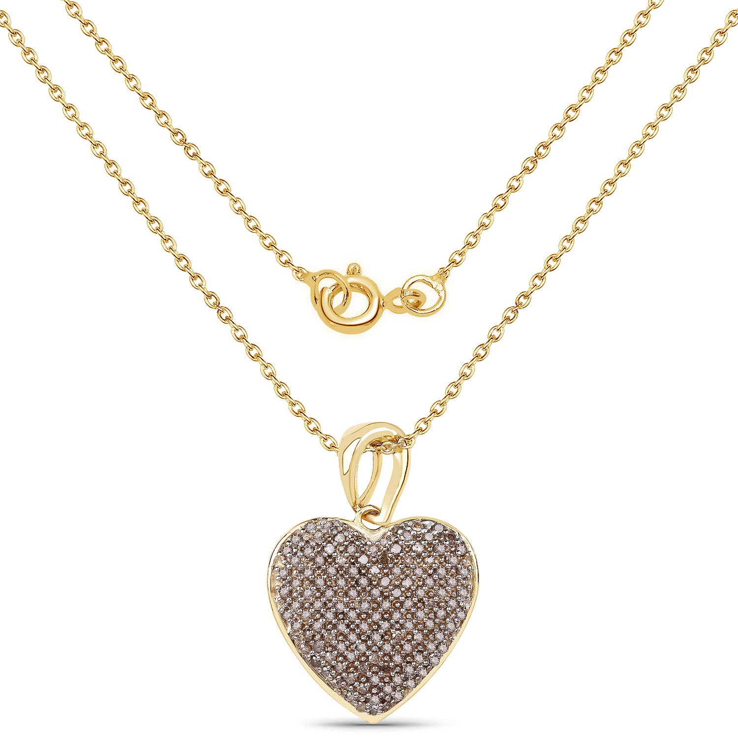 Sterling Silver Champagne Diamond Pendant - Elegant Jewelry for Special Occasions