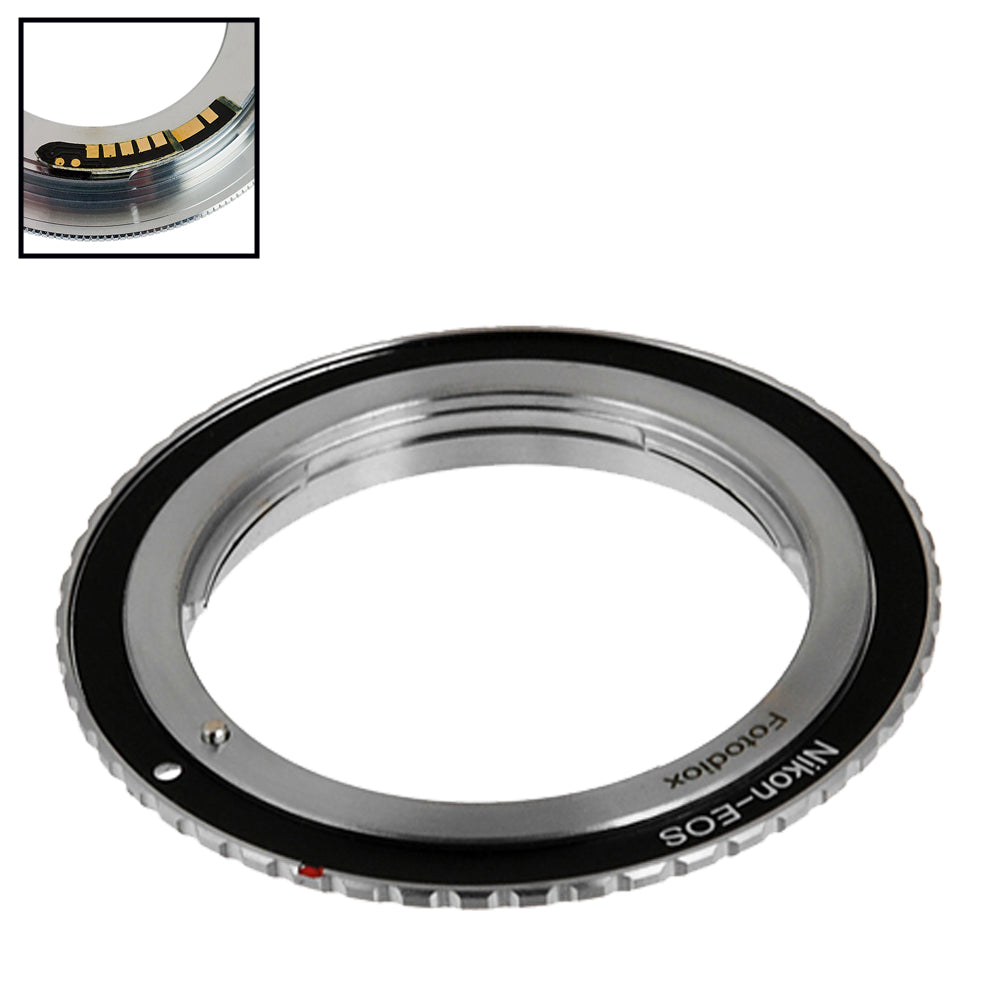 Fotodiox Nikon F to Canon EF Lens Mount Adapter with Focus Confirmation Chip - Compatible with Nikon Nikkor F Mount DSLR Lenses & Canon EOS EF/EF-S Camera Bodies - Perfect for Photography, Videography & Multi-Camera Setup