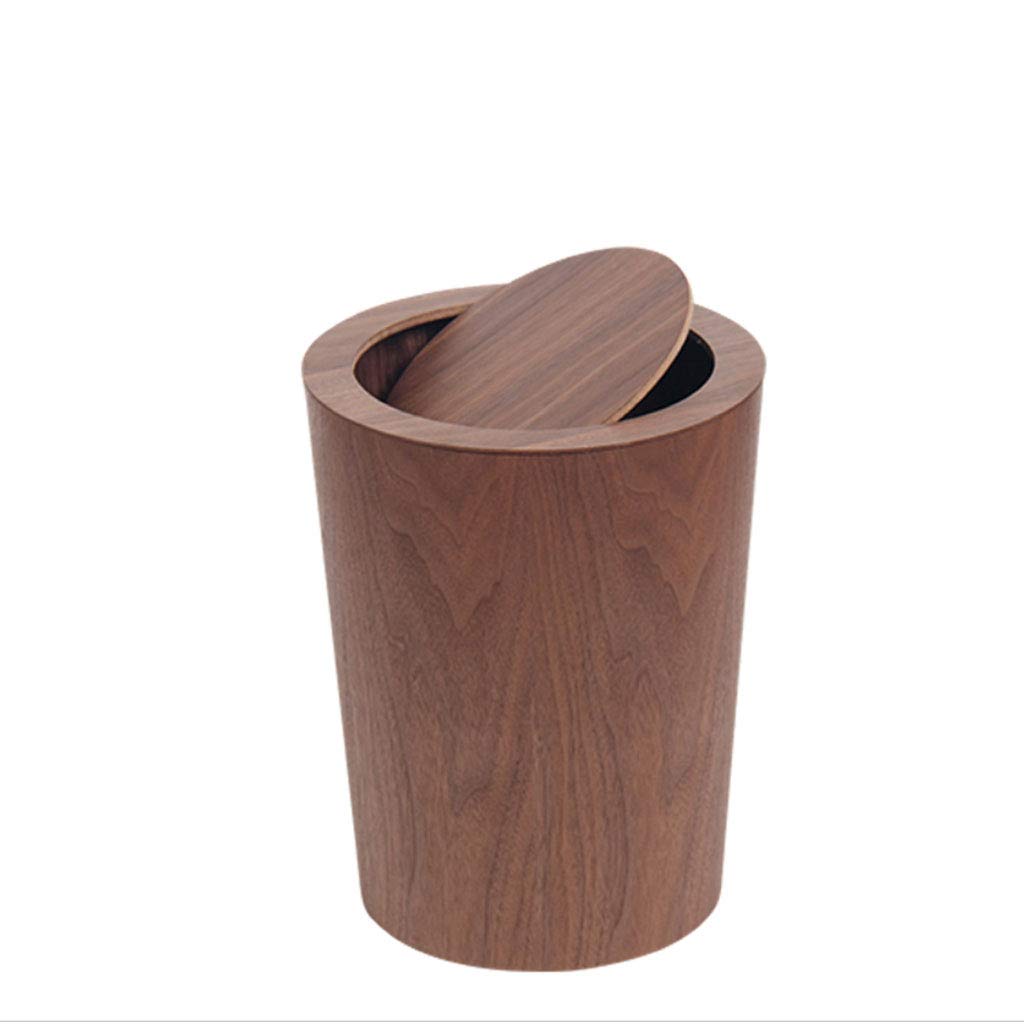 Creative Wooden Trash Can 12L - Eco-Friendly Home Office Waste Bin for Living Room, Bedroom, Hotel (Brown) | Durable & Stylish Garbage Bin for Kitchen, Bathroom, Office Spaces