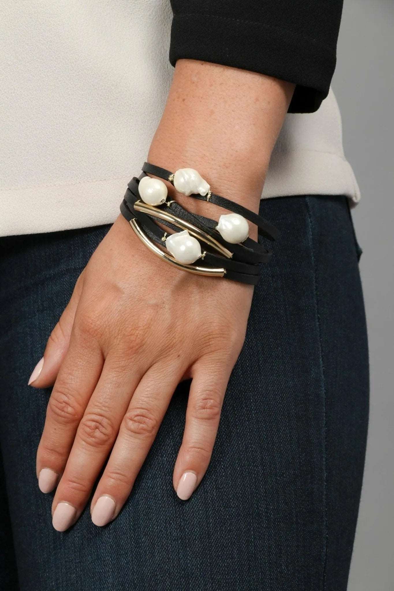 Achai Pearl Double Wrap Leather Bracelet for Women - Elegant Boho Handmade Jewelry Gift for Her - Perfect for Weddings, Parties & Everyday Wear