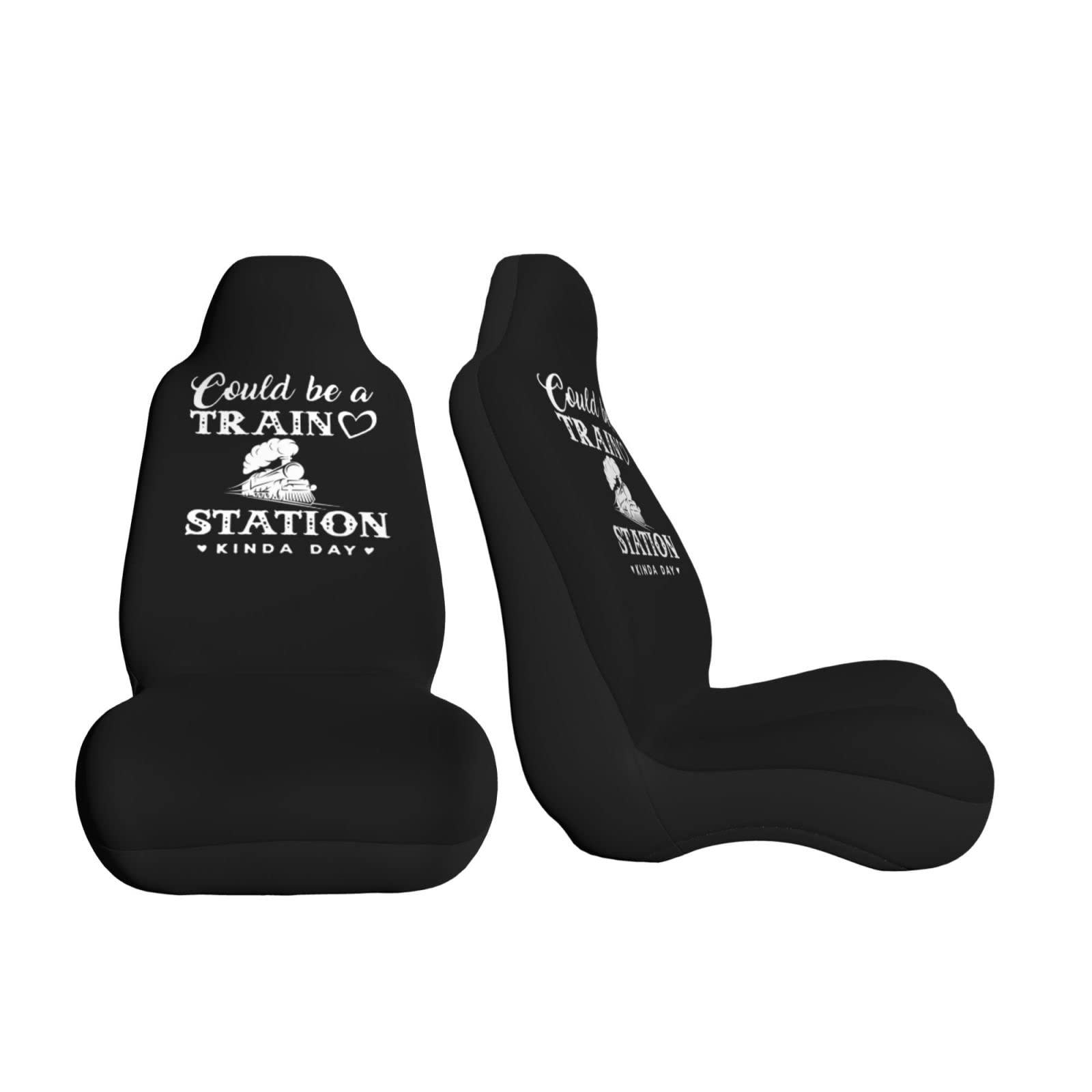 OKLRYNBV Train Station Inspired Car Seat Covers - Universal Fit for Most Vehicles (2-Piece Set) - Perfect for Daily Commutes, Road Trips & Protecting Seats