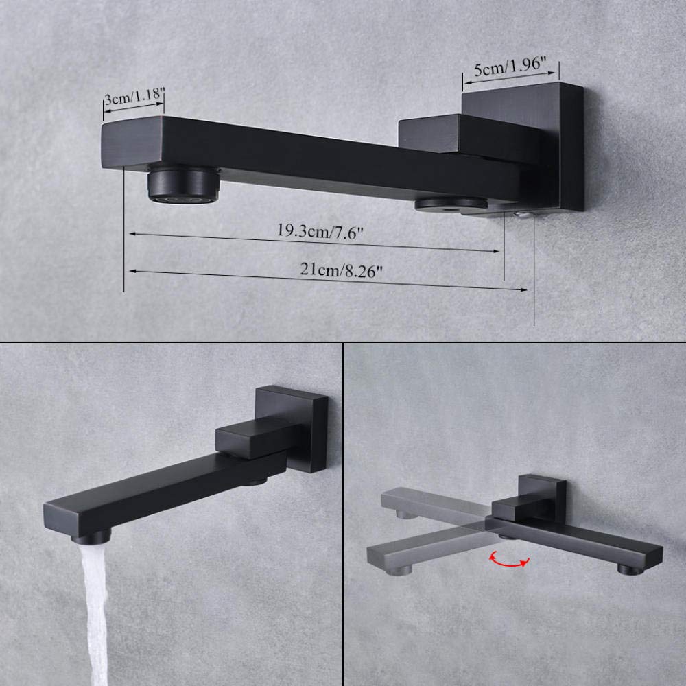 LED Rainfall Shower Head Set - Matte Black Wall Mounted Bathroom Faucet with Shower Mixer Tap - Perfect for Modern Bathroom & Spa Experience
