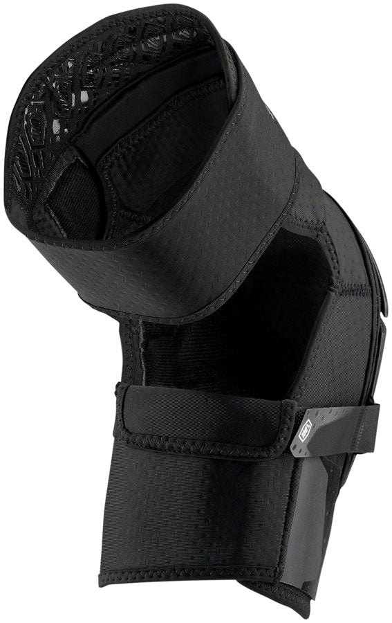 100% Fortis Knee Guards - Black, Small/Medium Size with Embossed Ventilated Foam Padding for Cycling, Skateboarding & Extreme Sports Protection