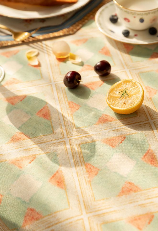 British Mid Century Fiberflax Tablecloth - Waterproof Rectangle & Square Table Cover for Dining, Coffee Tables | Farmhouse & Wedding Decor | Perfect for Indoor/Outdoor Entertaining