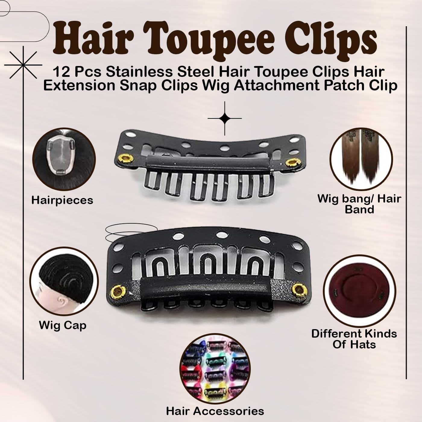 Premium Human Hair Monofilament Base Full Head Wigs for Men - Natural Looking Toupee & Hair Patches for Men & Boys with Extension Clips (Set of 12) - Perfect for Daily Wear, Cosplay & Hair Loss Solutions