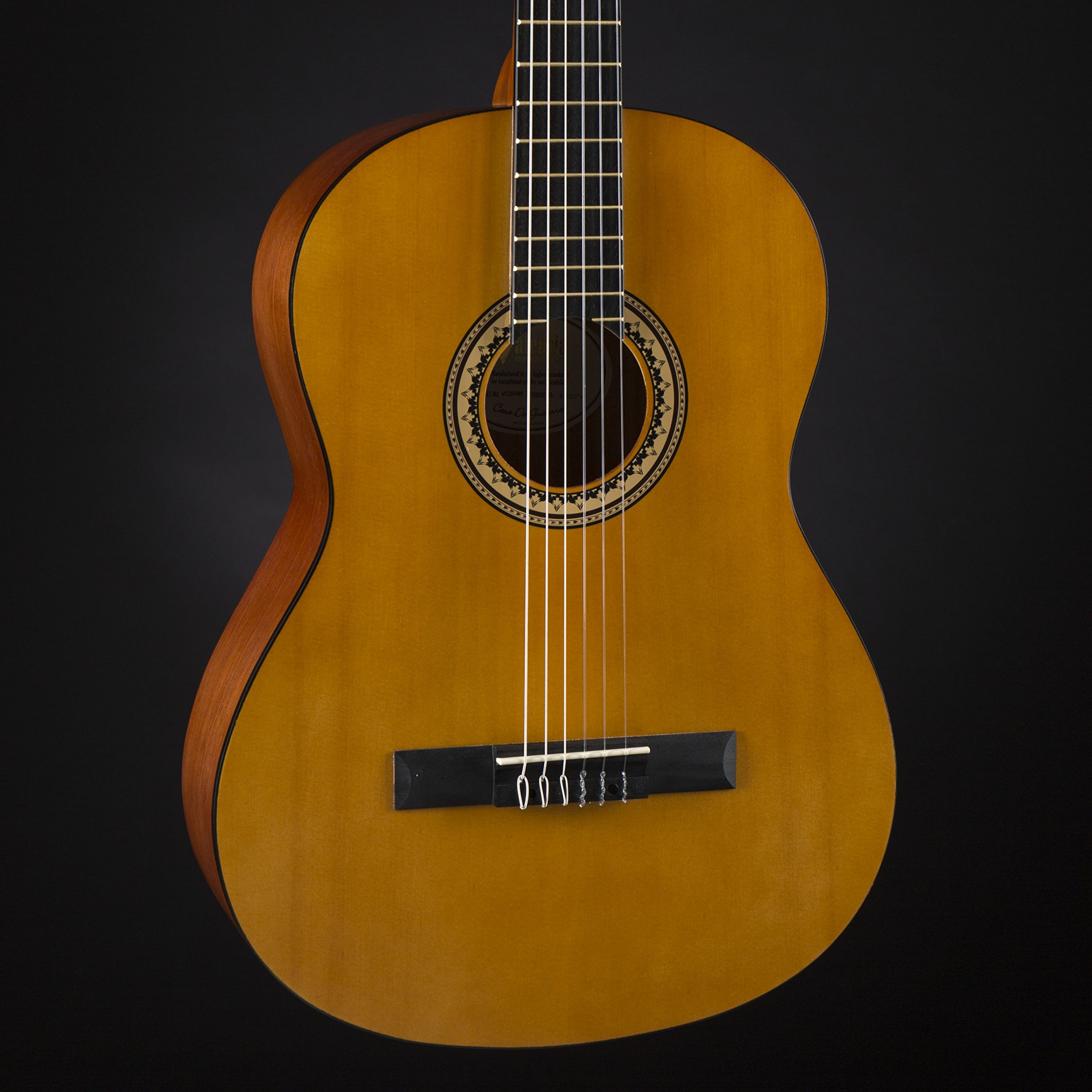 6 String Full Size Classical Guitar for Right Handed Players - Antique Finish VC204H | Perfect for Beginners, Professionals & Live Performances