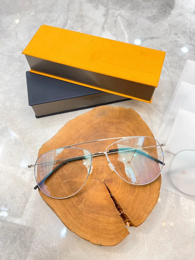 Aimee Unisex Full Rim Oval Double Bridge Titanium Eyeglasses 5507 - Lightweight Durable Frame for Men & Women - Perfect for Reading, Work & Fashion Accessories