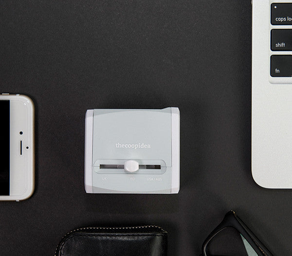 Thecoopidea Crate Universal Travel Adapter with 2 USB Ports - Worldwide All-in-One Charger for Phones, Laptops & Devices - Perfect for Business Trips, Vacations & International Travel