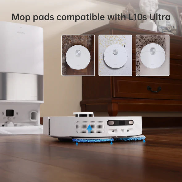Dreame Mop Pads Replacement for L10s Ultra, L10s Pro Ultra Heat, L10 Prime, L20 Ultra, L10s Plus, X40 & X50 Ultra - Compatible with Dreame Robot Vacuums - Perfect for Hardwood Floors & Tile Cleaning