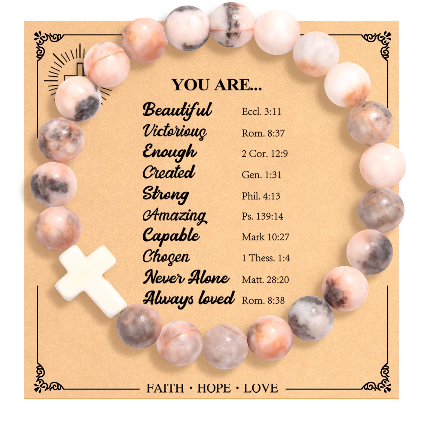 Christian Cross Bracelet for Women - Inspirational Faith Jewelry Gift for Graduation, Baptism, Birthday (Teen Girls, Daughter, Granddaughter, Niece, Sister, Mom, Grandma) - Perfect for Church, Prayer & Daily Wear
