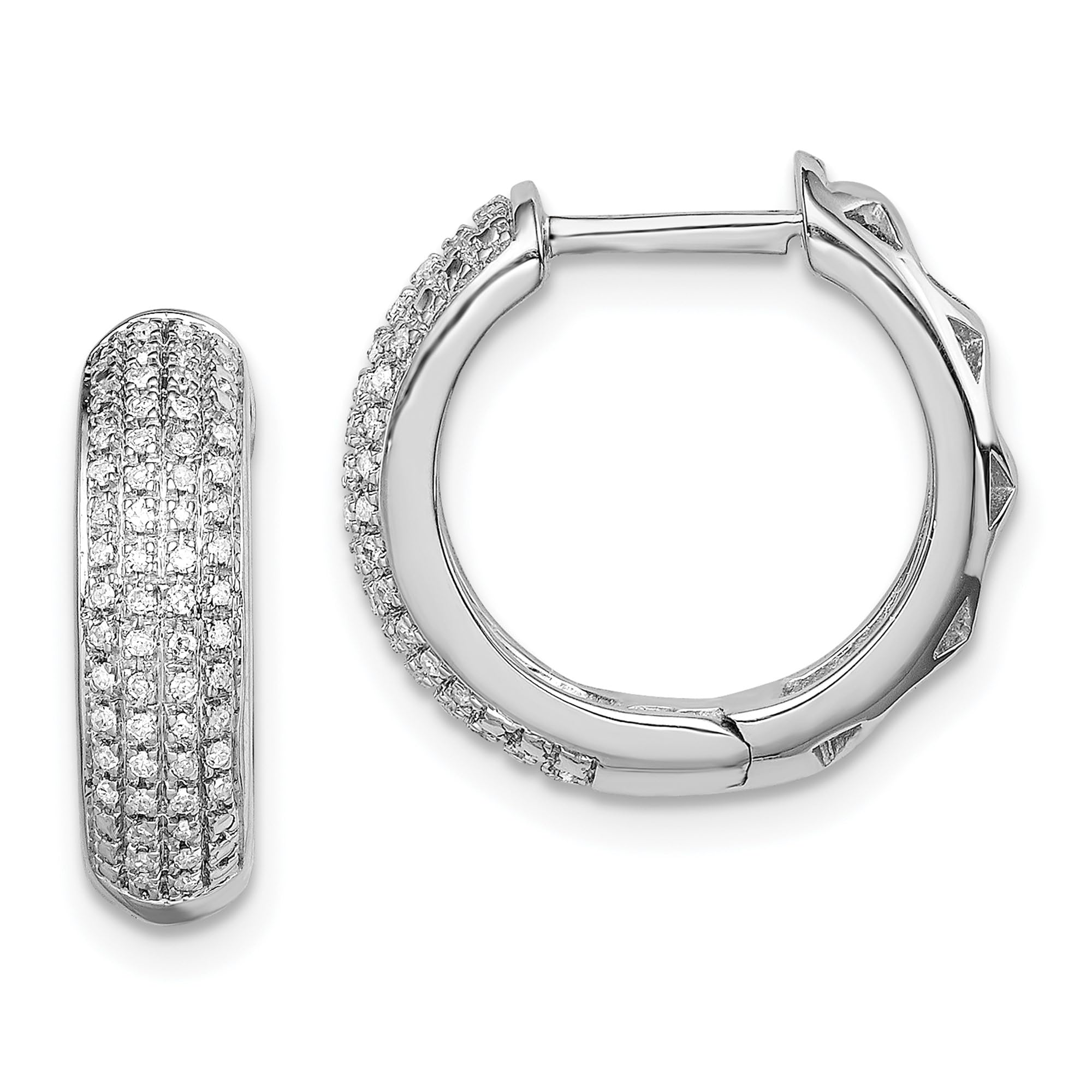 925 Sterling Silver Diamond Hinged Small Hoop Earrings for Women - Elegant Everyday Jewelry Gift for Her, Perfect for Parties, Weddings & Date Nights