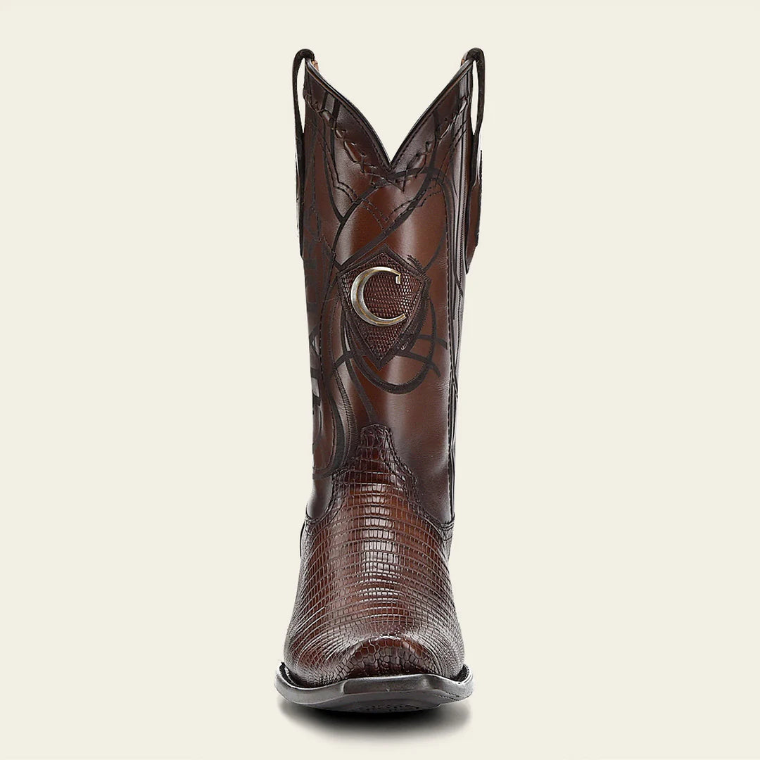 1J1NLT Men's Western Cowboy Boots - Genuine Lizard Leather, Honey Brown - Perfect for Rodeo, Country Music Festivals & Casual Wear