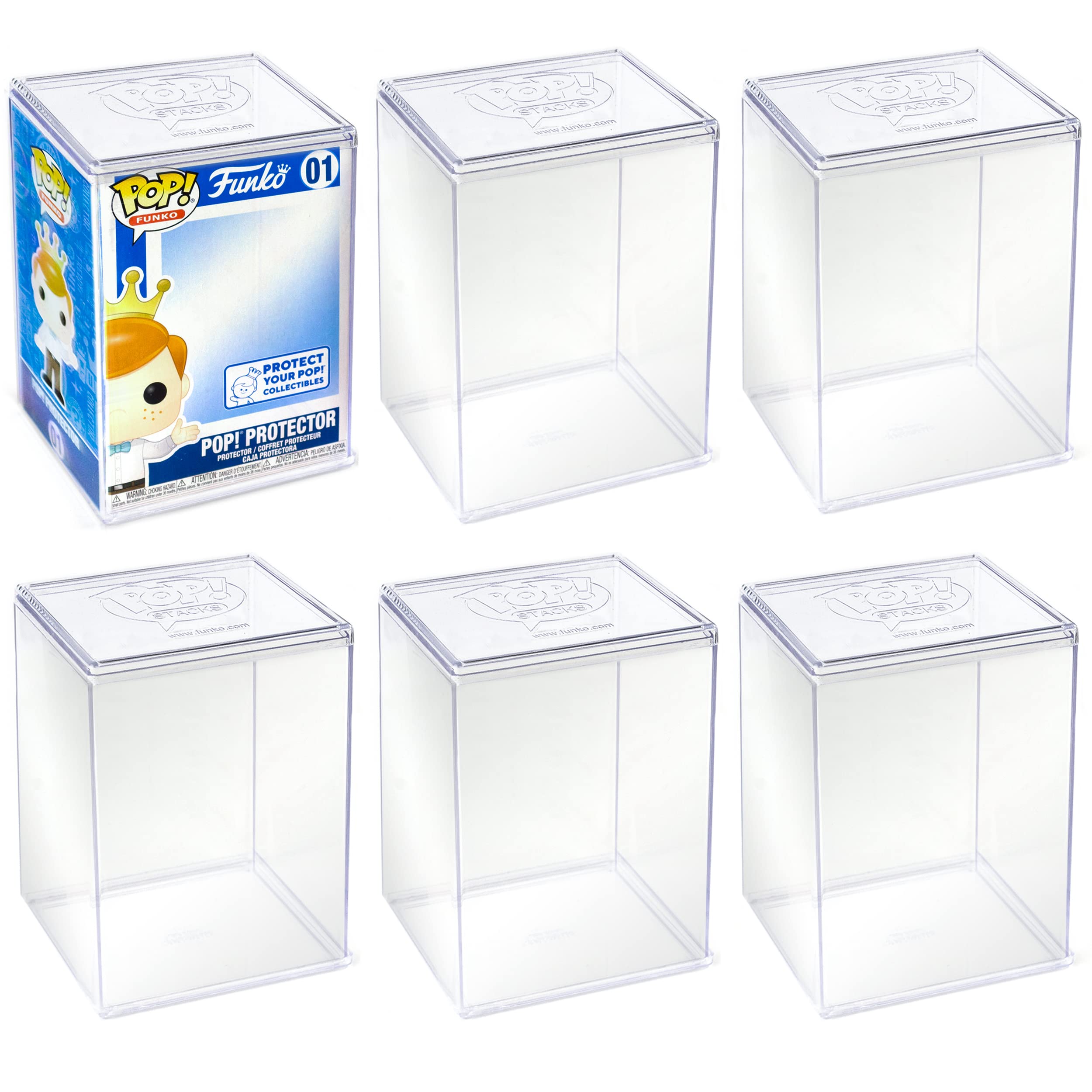 Original Funko Pop Protector - Heavy Duty 0.35mm Thick Crystal Clear Display Case for Vinyl Figures | Stackable & Interlocking Design | Perfect for Collectible Display & Protection (Pack of 6) | Ideal for Home Decor, Office Display & Gift Packaging