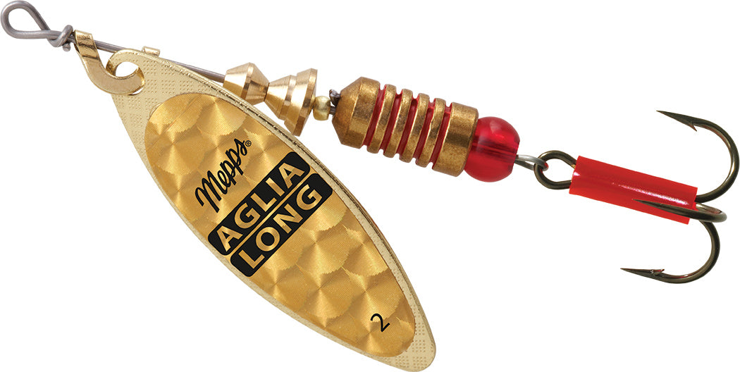 Aglia Long Spinner Fishing Lure #2 Plain Treble Hook - Best for Trout, Bass, and Pike Fishing in Rivers and Lakes
