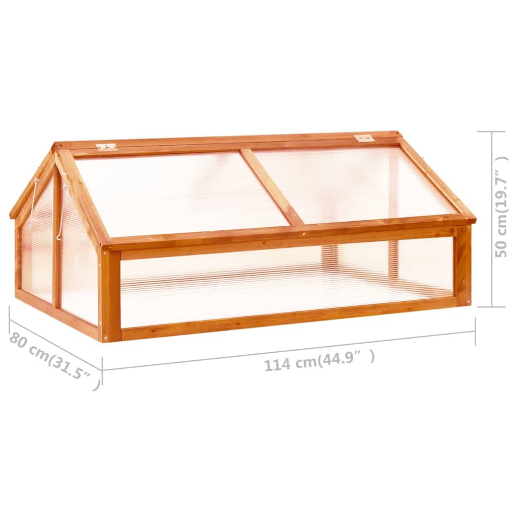 vidaXL Brown Wooden Greenhouse for Outdoor Garden | Firwood Construction with Hinged Lid & Open Bottom | Perfect for Growing Herbs, Vegetables & Flowers | Easy Assembly Required